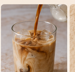 Proffee poured into a glass